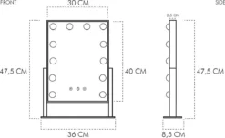 United Entertainment - Hollywood Spiegel Met 12 LEDs - 36x47,5 Cm - Zwart 14 United Entertainment - Hollywood Spiegel Met 12 LEDs - 36x47,5 Cm - Zwart -Cosmetica Winkel 1200x739