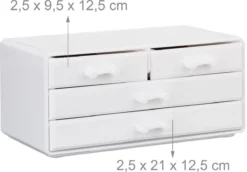 Relaxdays Make-up Organizer - Tweedelig - Cosmetica Opbergdoos - Wit -Cosmetica Winkel 1200x834