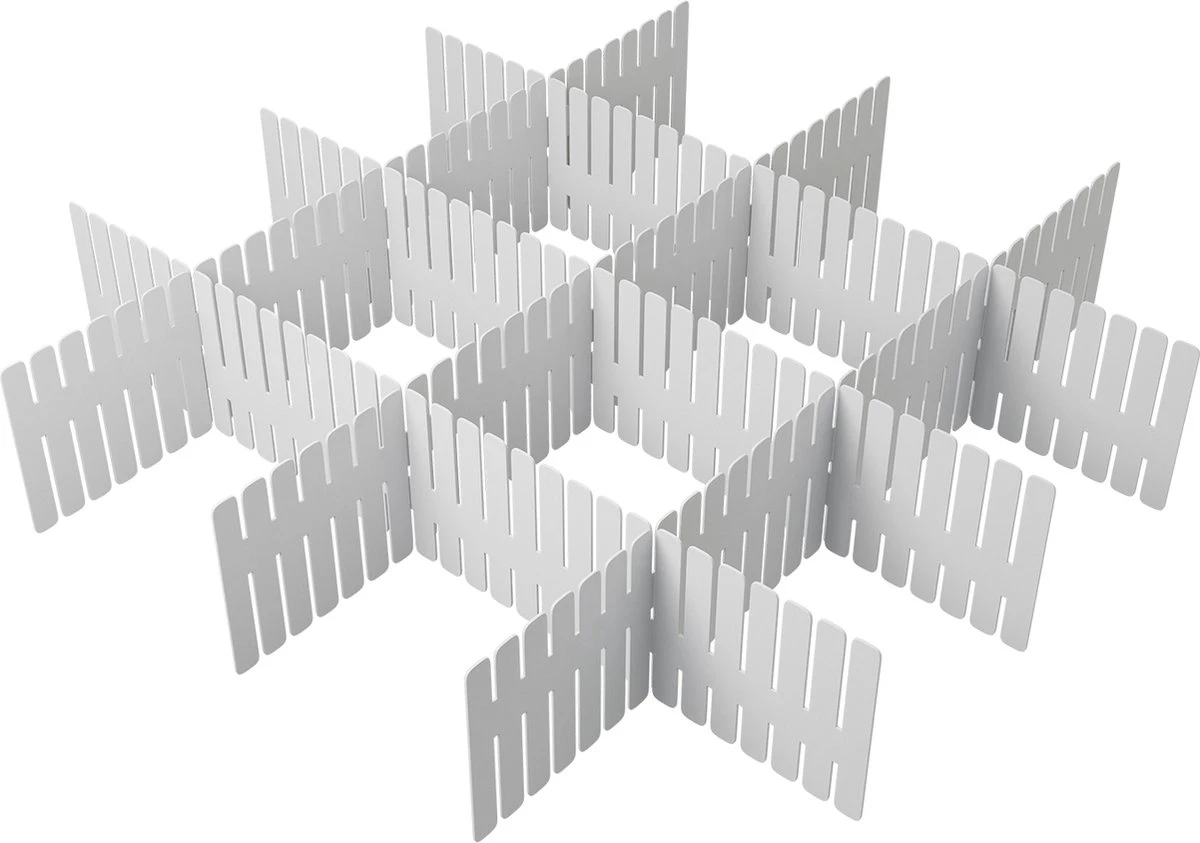 Waal® Lade Organizer - Lade Verdeler - 6 Stuks - Wit 1 Waal® Lade Organizer - Lade Verdeler - 6 Stuks - Wit