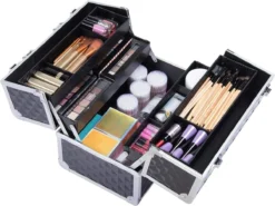 Make-upkoffer, Kapperskoffer, Cosmeticakoffer, Lege Nagelkoffer, Multikoffer, Afsluitbaar Voor Nageldesign/massageolie/fotoapparatuur, 34,7 X 22,2 X 25 Cm HMTM-YAHEE-411176 -Cosmetica Winkel 1200x898 1