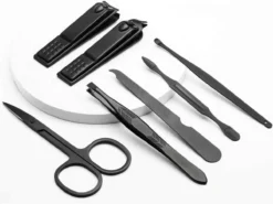 Fritzline© Manicureset 7 Delig - Nagelset Incl. Nagelvijl & Nagelknipper - Nagel Verzorging - Zwart -Cosmetica Winkel 1200x900