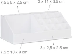 Relaxdays Make-up Organizer - Tweedelig - Cosmetica Opbergdoos - Wit -Cosmetica Winkel 1200x905 1