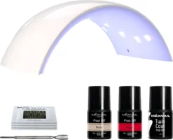 Starterspakket Gellak - MEANAIL - UV LED Lamp - Nude/rood - Peel Off Gel Nagellak