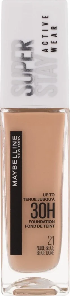 Maybelline - Superstay Active Wear Foundation - 21 Nude Beige -Cosmetica Winkel 286x1200 3