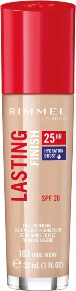 Rimmel London Lasting Finish Foundation - 103 True Ivory -Cosmetica Winkel 316x1200 2