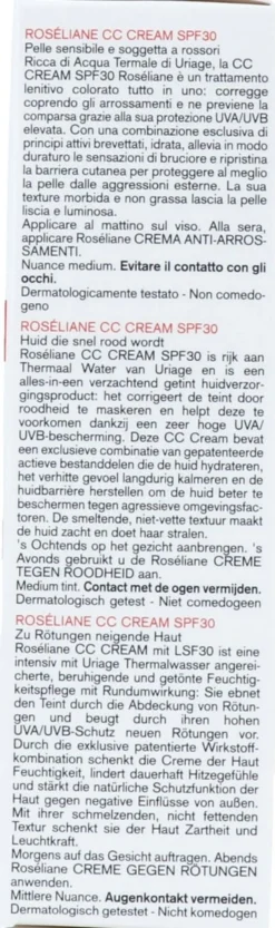 Uriage Roséliane Cc Crème Spf30 27 Uriage Roséliane Cc Crème Spf30 -Cosmetica Winkel 356x1200 2