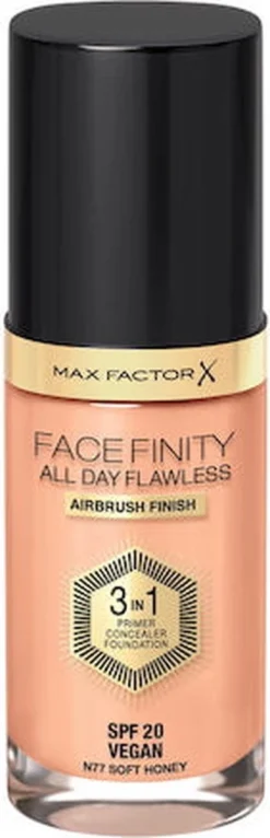Max Factor Facefinity All Day Flawless 3-in-1 Liquid Foundation - 077 Soft Honey -Cosmetica Winkel 387x1200 1