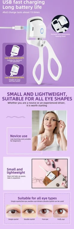 BeautyTech Elektrische Wimperkruller/Wimperkrultang - Wit - Oplaadbaar - Beauty - Verzorging - Make Up -Cosmetica Winkel 389x1200 3