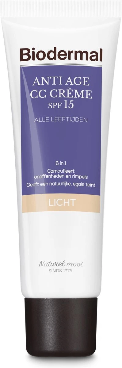 Biodermal Anti Age CC - Camouflerende Crème Met SPF15 - Lichte Huid - 50ml