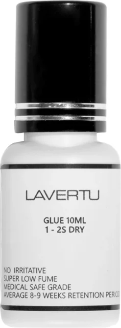 Lavertu Cosmetics - Wimperlijm - Wimperextensionslijm - 1-2sec Droogtijd - Langhoudend - Geen Irritatie - 9 Weken Retentie - Te Gebruiken In Moeilijke Omgevingsfactoren - 10ML