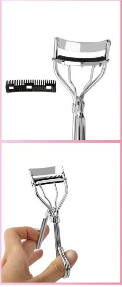 INTER-ESQUE® Wimperkruller - Eyelash Curler + 3x Gratis Extra Siliconen Pad & 3x Extra Kam - Zilver -Cosmetica Winkel 510x1200 2
