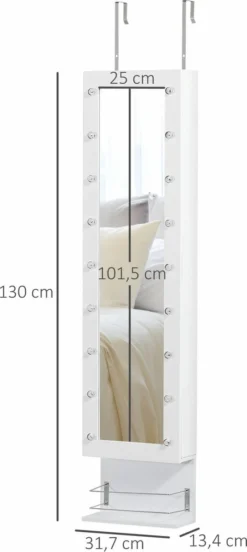 HOMCOM Sieradenkast Met Verlichting 831-326 -Cosmetica Winkel 537x1200 1