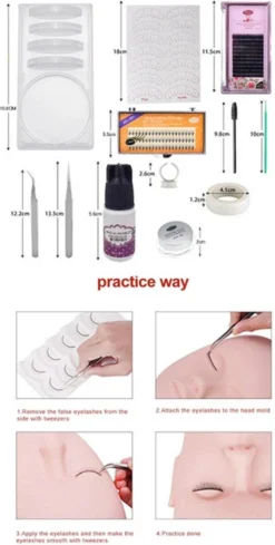 Lashes & More | Wimperextensions Starters Pakket | Oefenset Voor Beginnend Wimperstylist | Lash Kit | Oefen Wimper Set -Cosmetica Winkel 606x1200 3