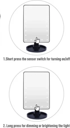 Merkloos Make Up Spiegel - Make Up Spiegel Met Verlichting - 16 LED Lampen - Make Up Organizer - Scheerspiegel - -Cosmetica Winkel 658x1200