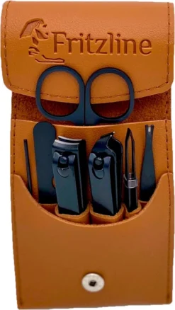 Fritzline© Manicureset 7 Delig - Nagelset Incl. Nagelvijl & Nagelknipper - Nagel Verzorging - Zwart