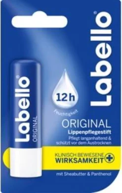 Labello - Lippenbalsem Classic - Lipverzorging - Lipbalm - Droge Lippen - 24 Uurs Werking - Dames - Meisjes - Kunststof - Blauw -Cosmetica Winkel 761x1200