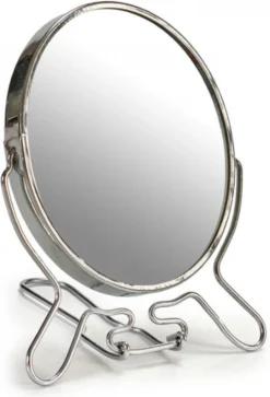 Merkloos Scheerspiegel 14.5cm 2-zijdig (één Zijde 2x Vergrotend) - Aluminium