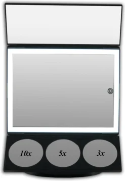GROTE, Drieluik LED Make-up Spiegel Touch Knop En Dimmer 1, 3, 5 En 10 Maal Vergroting Inclusief Usb Kabel, Spiegels 7 GROTE, Drieluik LED Make-up Spiegel Touch Knop En Dimmer 1, 3, 5 En 10 Maal Vergroting Inclusief Usb Kabel, Spiegels -Cosmetica Winkel 829x1200 1