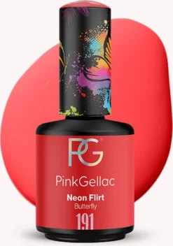 Pink Gellac - Neon Flirt - Gellak - Vegan - Roze - Glanzend - 15ml -Cosmetica Winkel 841x1200