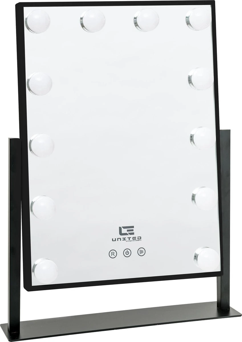 United Entertainment - Hollywood Spiegel Met 12 LEDs - 36x47,5 Cm - Zwart 1 United Entertainment - Hollywood Spiegel Met 12 LEDs - 36x47,5 Cm - Zwart