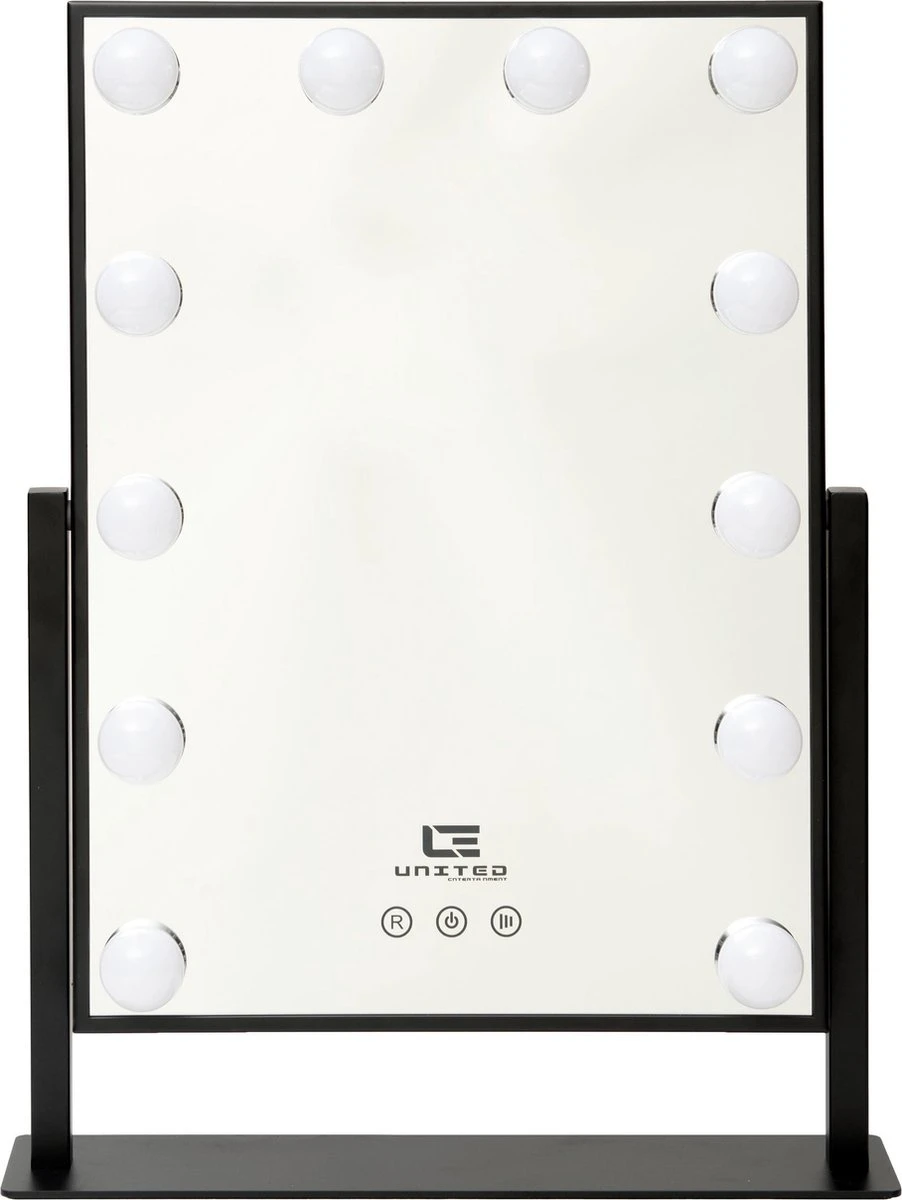 United Entertainment - Hollywood Spiegel Met 12 LEDs - 36x47,5 Cm - Zwart 7 United Entertainment - Hollywood Spiegel Met 12 LEDs - 36x47,5 Cm - Zwart - Afbeelding 7