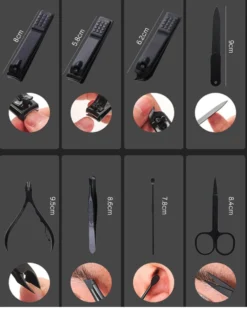 Fritzline© Professionele Manicureset 16-delig | Nagelset Incl. Nagelvijl & Nagelknipper | Lederen Blauwe Etui | Manicure Pedicure Set -Cosmetica Winkel 949x1200