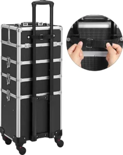 XXL PRO Visagie Beauty Case Koffer Trolley - Nagelkoffer Op Wielen Voor Makeup Of Cosmetica - Grote Uitklapbare Opbergsysteem Nagel Styliste Kapster - Zwart 14 XXL PRO Visagie Beauty Case Koffer Trolley - Nagelkoffer Op Wielen Voor Makeup Of Cosmetica - Grote Uitklapbare Opbergsysteem Nagel Styliste Kapster - Zwart -Cosmetica Winkel 950x1200