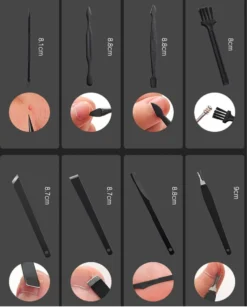 Fritzline© Professionele Manicureset 16-delig | Nagelset Incl. Nagelvijl & Nagelknipper | Lederen Blauwe Etui | Manicure Pedicure Set -Cosmetica Winkel 965x1200