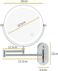 360° Draaibaar LED Scheerspiegel Met 5X Vergroting - 3 Lichtstanden - Dimstanden - Badkamerspiegel Met Natuurlijk Licht - Make-up Spiegel - Draadloos - Werkt Op Batterijen -Cosmetica Winkel 990x1200