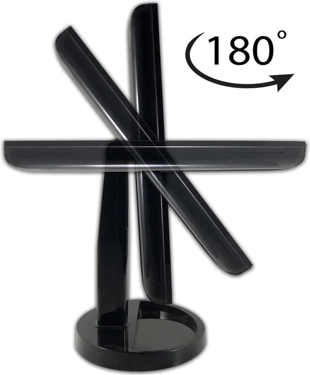 GROTE, Drieluik LED Make-up Spiegel Touch Knop En Dimmer 1, 3, 5 En 10 Maal Vergroting Inclusief Usb Kabel, Spiegels 5 GROTE, Drieluik LED Make-up Spiegel Touch Knop En Dimmer 1, 3, 5 En 10 Maal Vergroting Inclusief Usb Kabel, Spiegels - Afbeelding 5